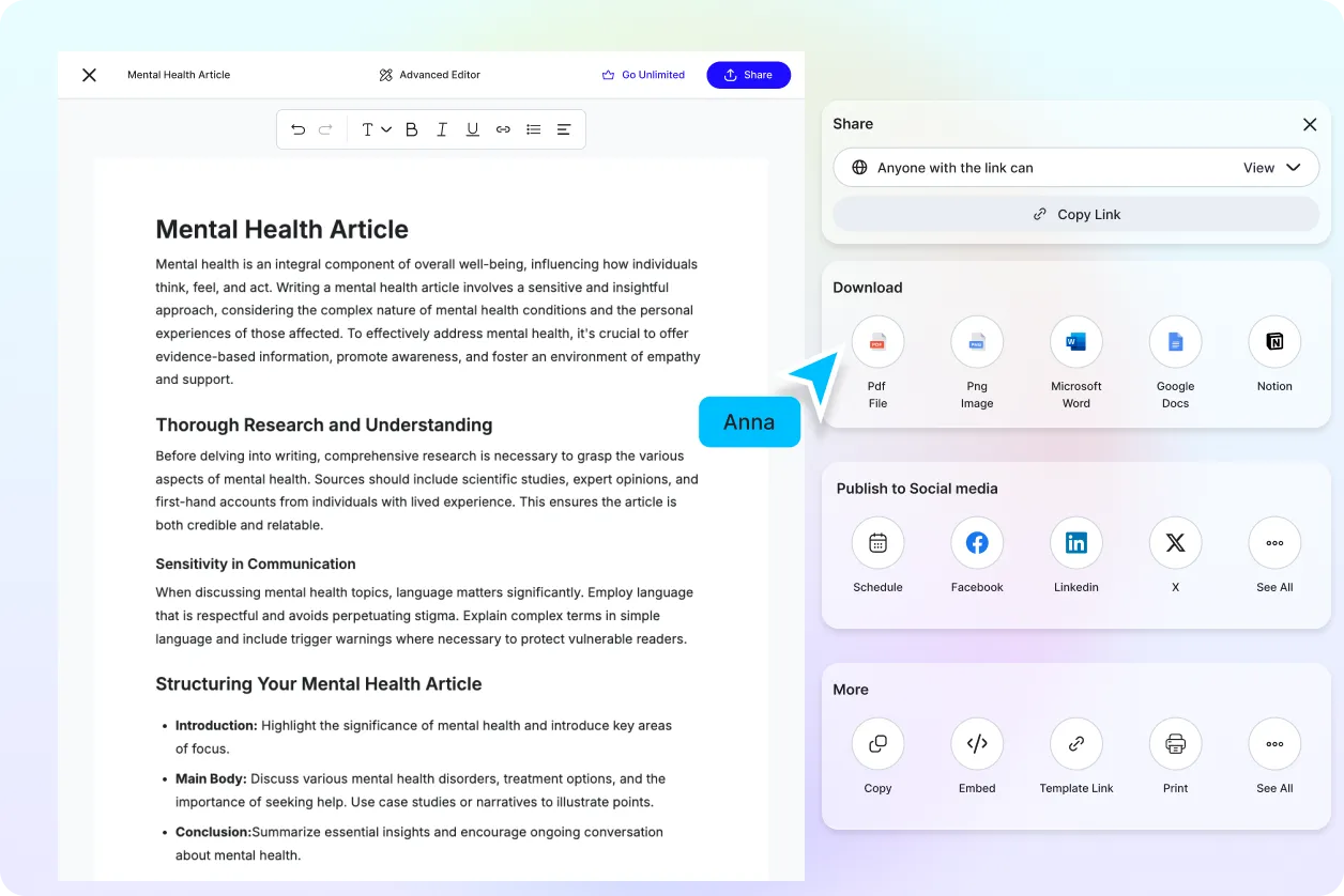 Free AI Health Article Generator, Free Health Article Maker Online